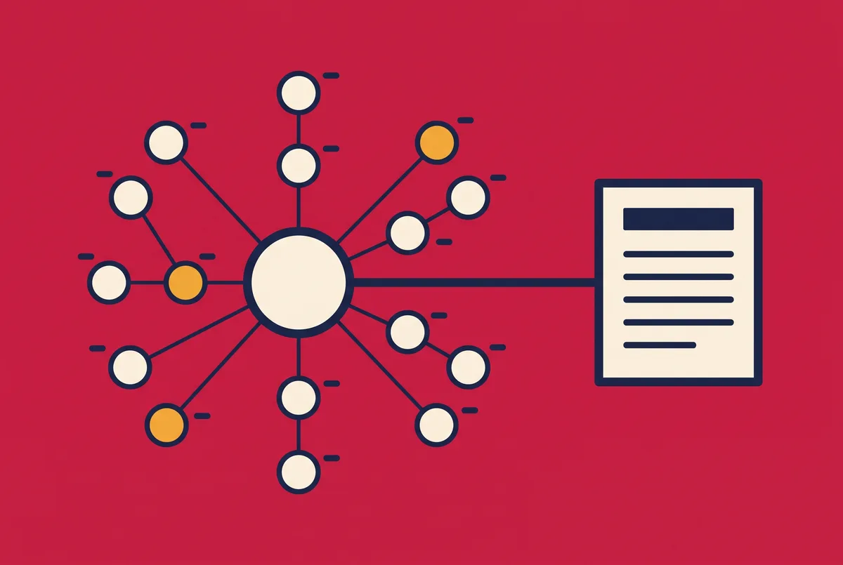 A mapped network of a market summarised onto a single page.